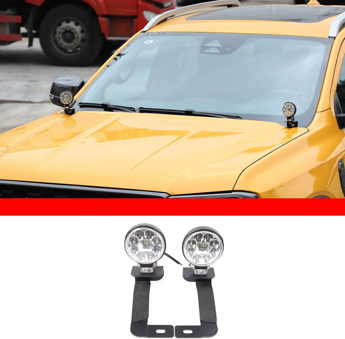 ya 11 9.14 zhengce Suitable for Ford Ranger 2023-2024 LED Light pod Cover Groove Installation
