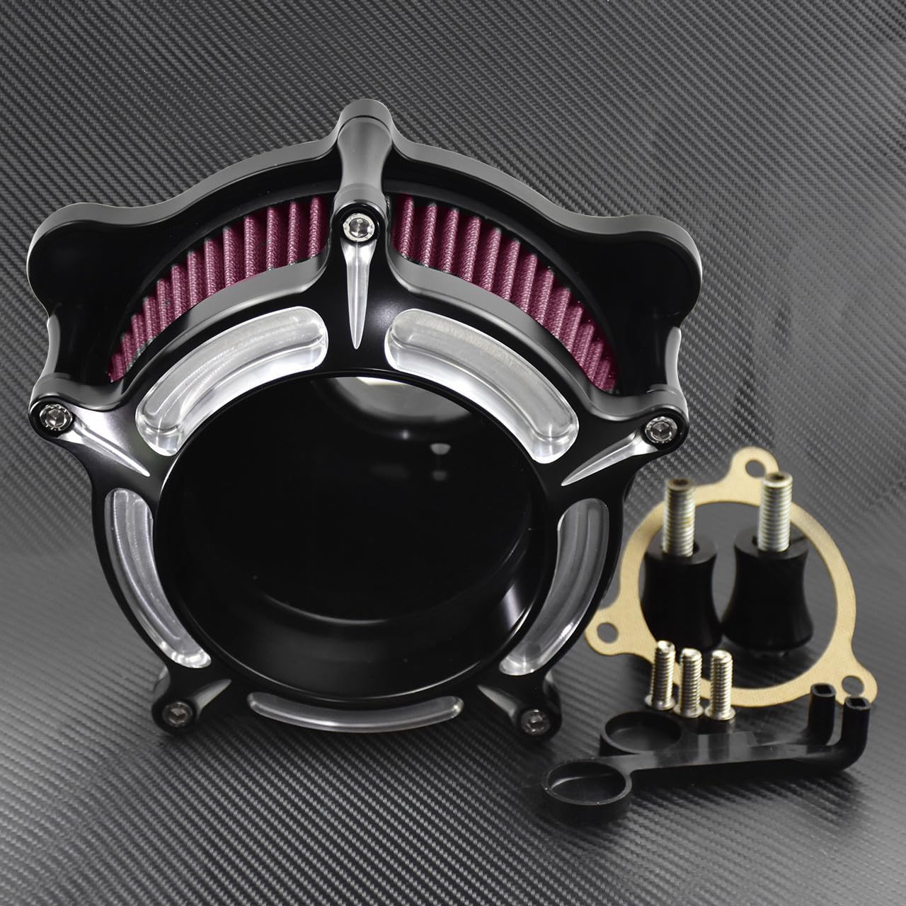 ya 5 8.10 Clear Chrome Air Cleaner Red Filter Fit for Harley Touring 17-2019 Softail 2018