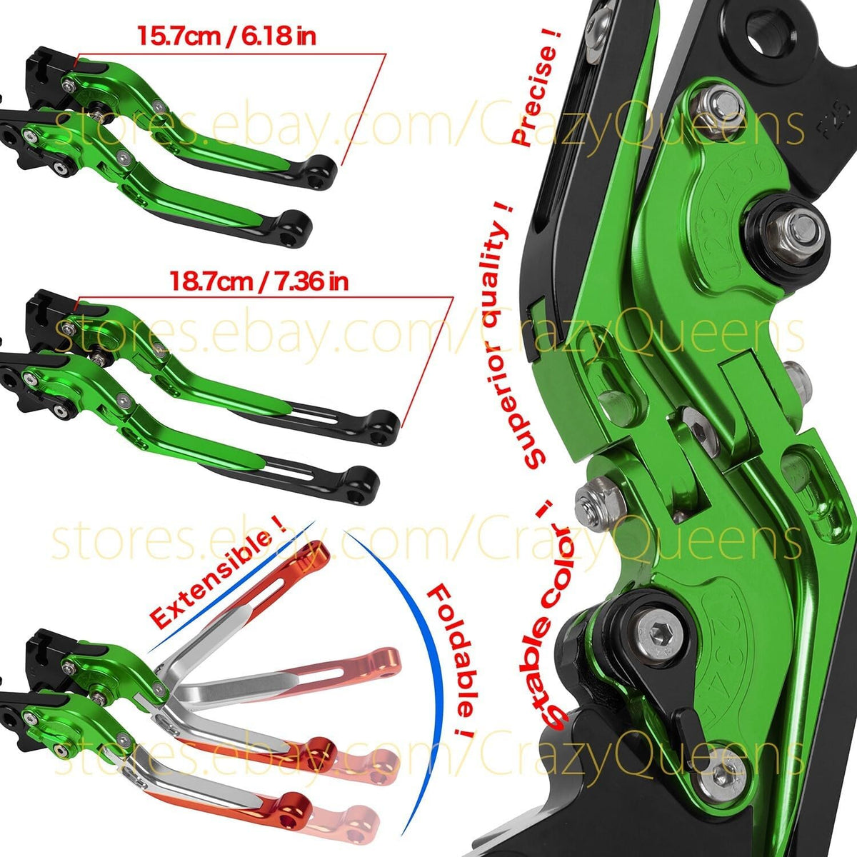 ya 11 9.14 baidifor Kawasaki ZX10R 2006-2015 2014 2013 2012 2011 Fold Extend Clutch Brake Levers