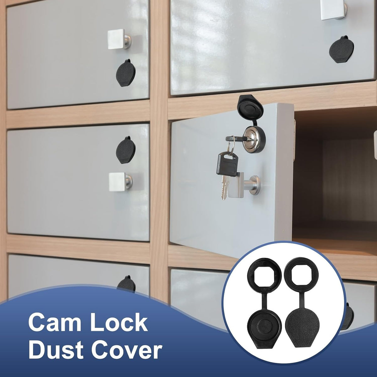 ya 26 10.21 baidi 12Pcs Door Lock Dust Cover 20mm Panel Cam Lock Dust Cover Waterproof Black