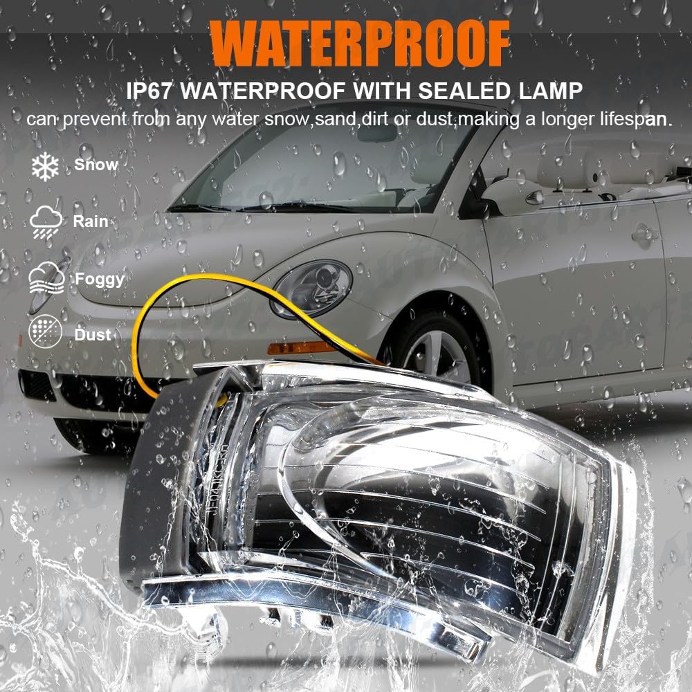 ya 11 9.14 baidiLeft LED Turn Signal Side Mirror Light Lamp Blinkers for VW Beetle 2006-2009