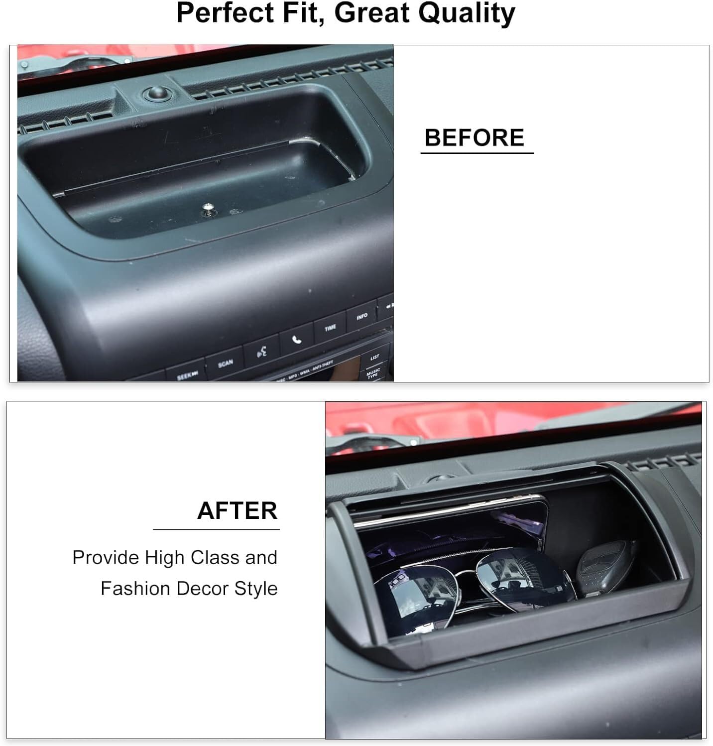 ya 8 8.24 baidi For 2011-2017 for Jeep for Wrangler JK JKU Dashboard Storage Box Organizer Tray Black
