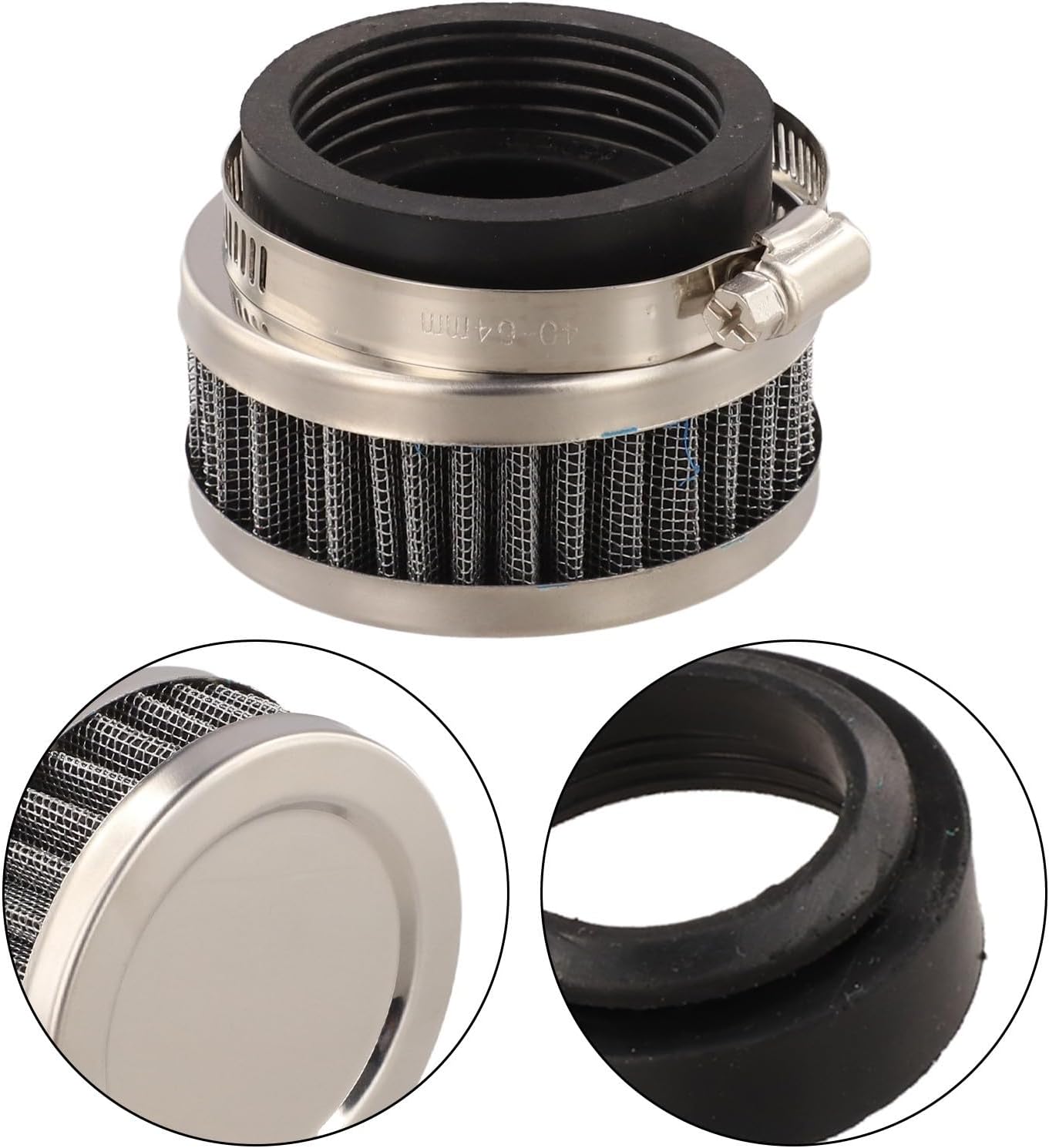 ya 8 8.24 baidi Motorcycle Scooter Stainless Steel Air Intake Filter 48mm-52mm Cleaner Clamp