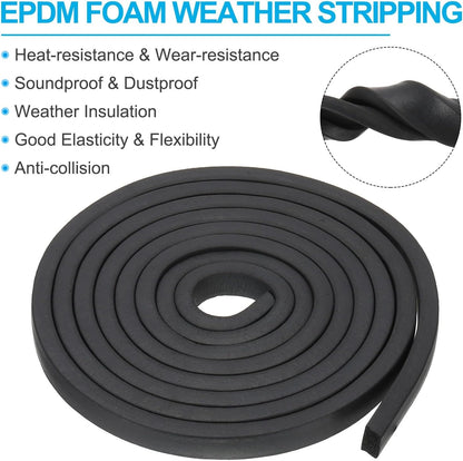 ya 26 10.21 baidi 9.8Ft Weather Stripping Door Seal, 5/8W x 3/8T EPDM Rubber Foam Seal Strip