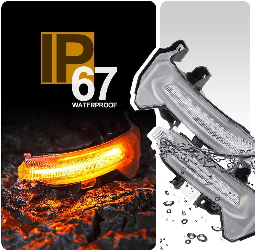 ya 7 8.24 baidi Dynamic Amber LED Clear Lens Side Mirror Signal Lights for 2022-2024 for Toyota Tundra 