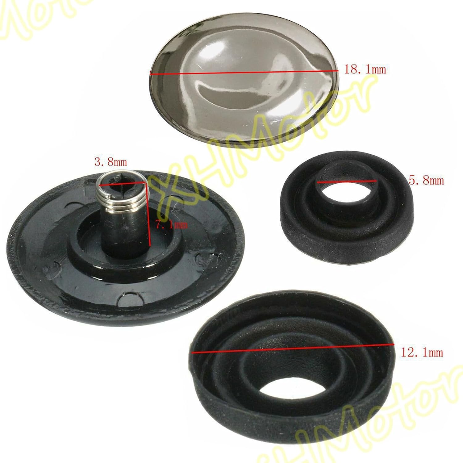 ya 8 8.24 baidi Silver Joystick Center Console Knob Button Repair Decor Cover Replacement Kit