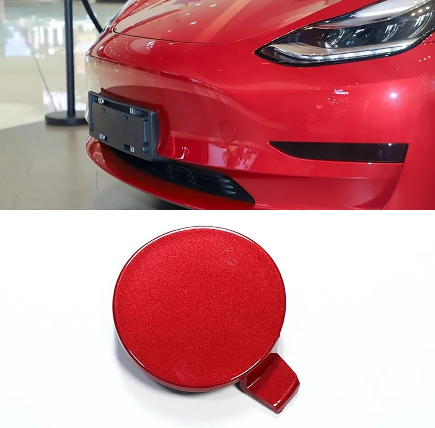 ya 6 8.24 baidi Suitable for Tesla Model 3 2017-2023 Front Bumper Tow Hook Cover Tow Hook Cover Cap.