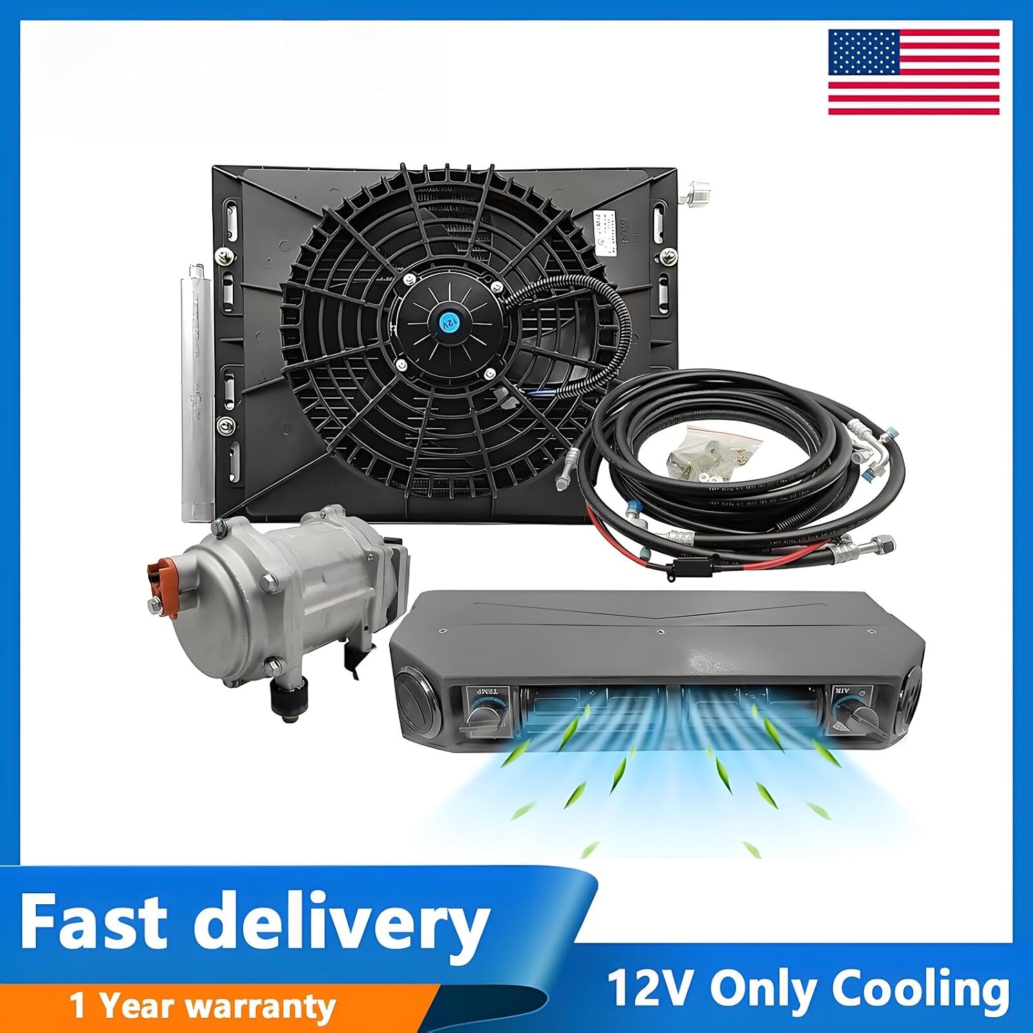 ya 7 8.24 baidi 12V Only Cooling Universal Electric Underdash Air Conditioner Auto Car A/C Kit
