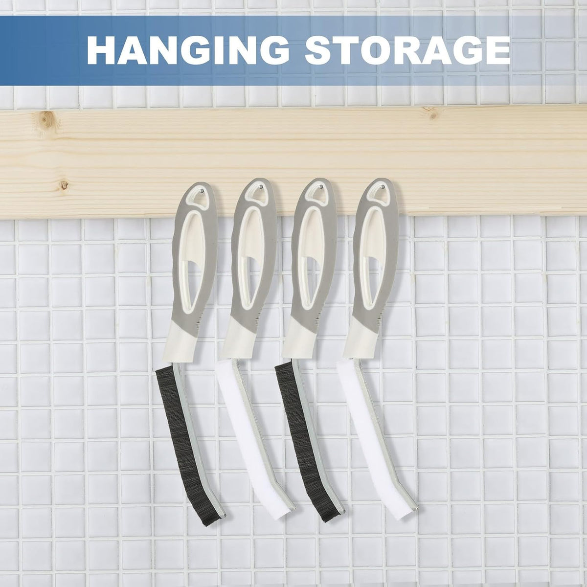 ya 26 10.21 baidi Hard Bristle Crevice Cleaning Brush, 6Pcs Gap Brush, Grey White