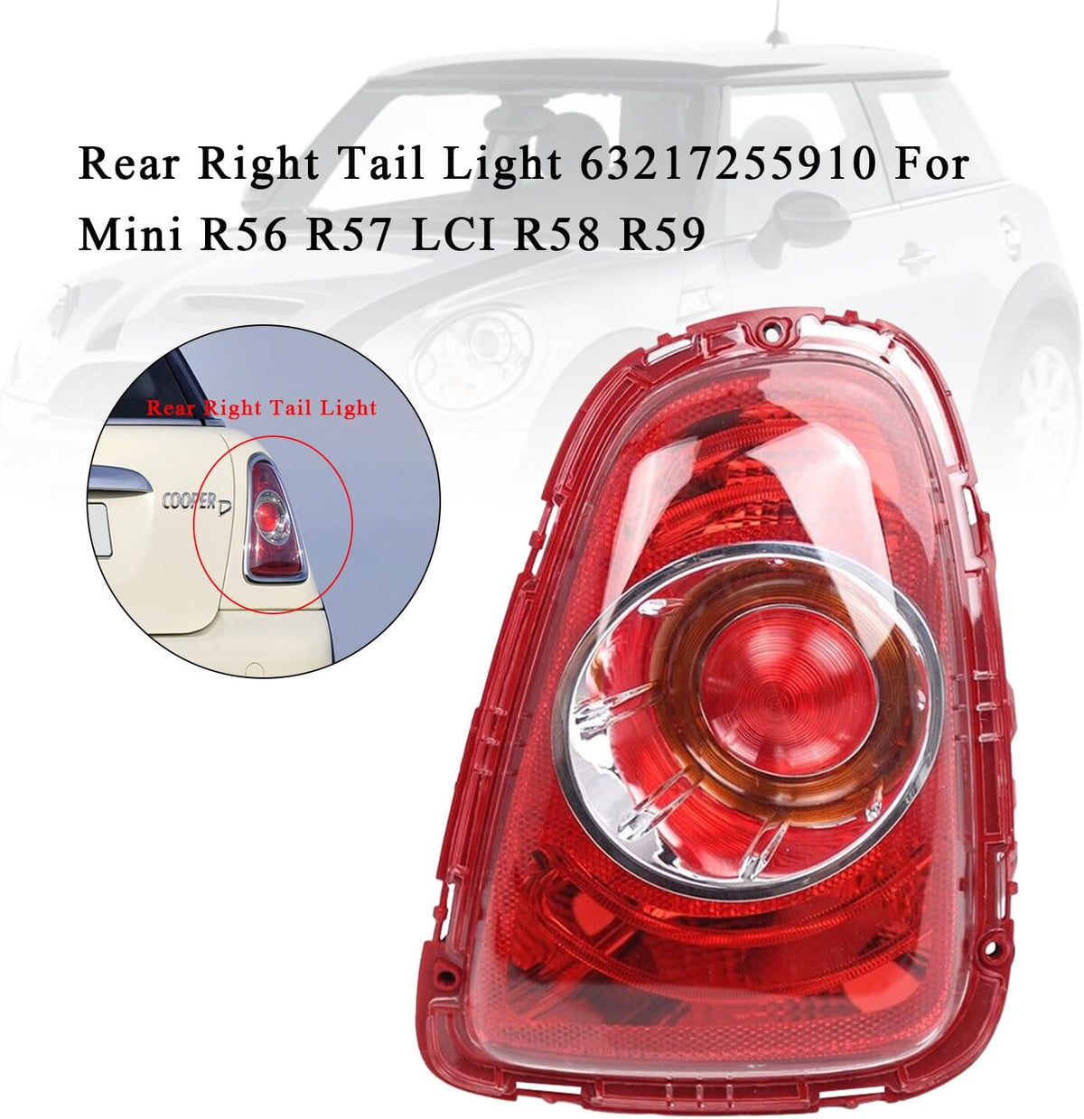ya 10 9.16 zhengce Rear Right Tail Light 63217255910 for Mini R56 R57 LCI R58 R59#1