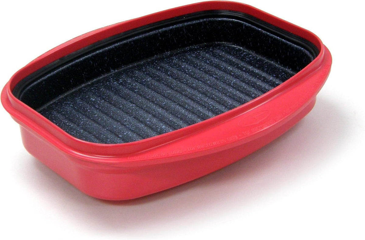 ya 14 9.20 baidi Grill Pan for Microwave Cooking, Red-1