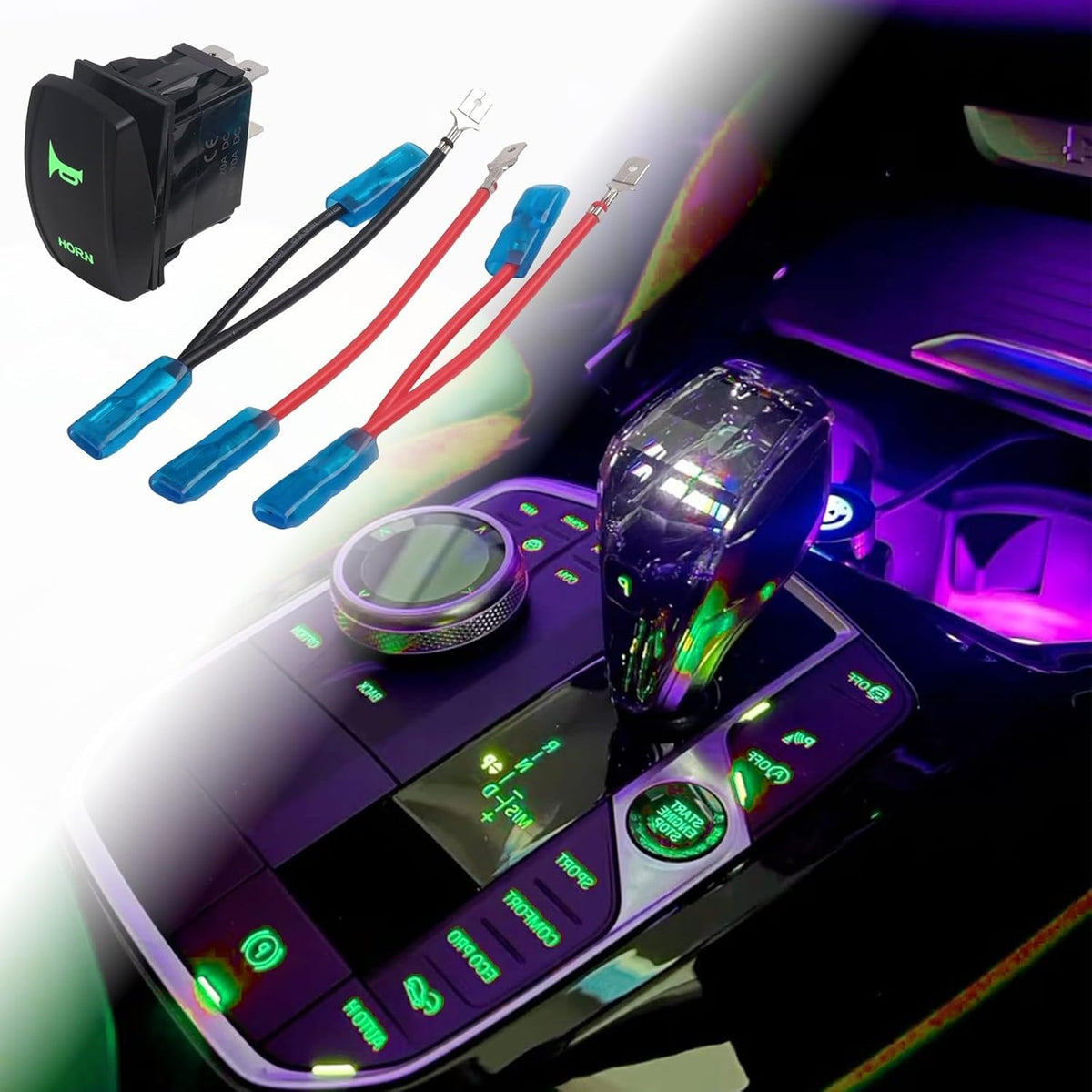 ya 13 9.15 baidi Waterproof Illuminated for Toggle Switch with Green LEDs 12V Vehicle Fitment
