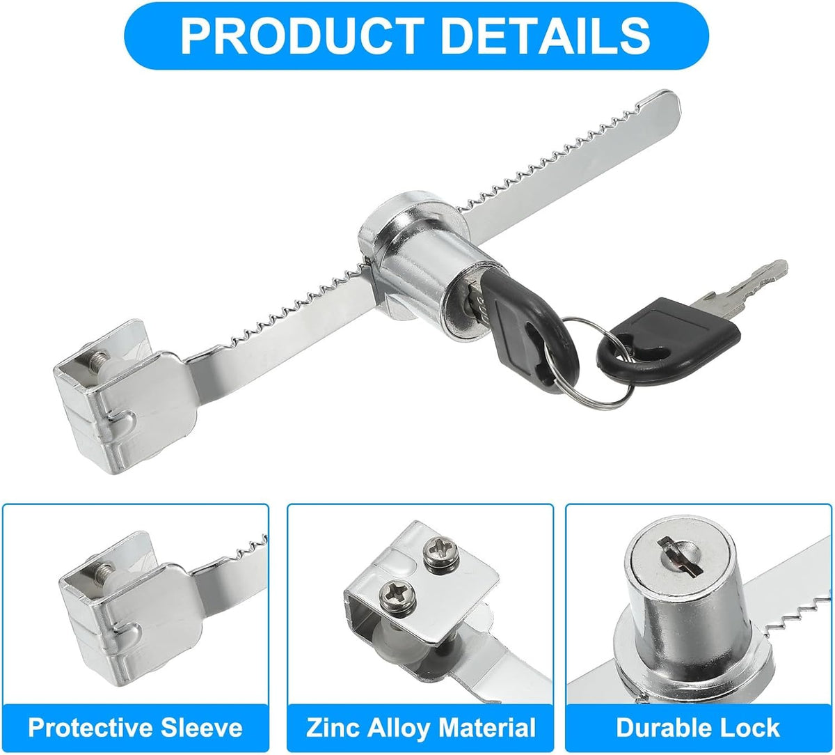 ya 26 10.21 baidi Sliding Glass Cabinet Lock, 8Pcs Keyed Alike Showcase Lock No Drill, Silver Tone