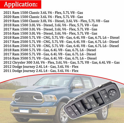 ya 8 8.24 baidi Driver Side Master Power Window Switch 11 Pin for 2016-2018 for Ram 1500 2500 3500