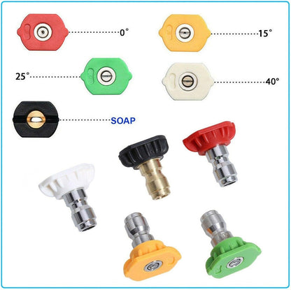 ya 26 10.21 baidi 5pcs Pressure Washer Spray Tips Nozzles High Power Kit Quick Connect 1/4in Set