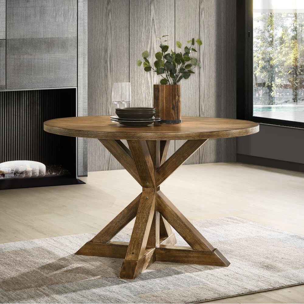 ya 28 10.13 baidi 5-Piece Dining Set Buck Wood Table + 4 Chairs, Modern Design for Kitchen