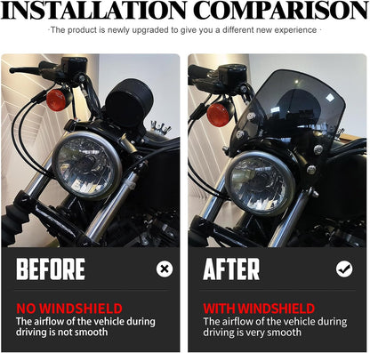 ya 7 8.24 baidi 39mm Windshield Smoke Windscreen Fit for Harley Sportster XL 883 1200 2004-2022