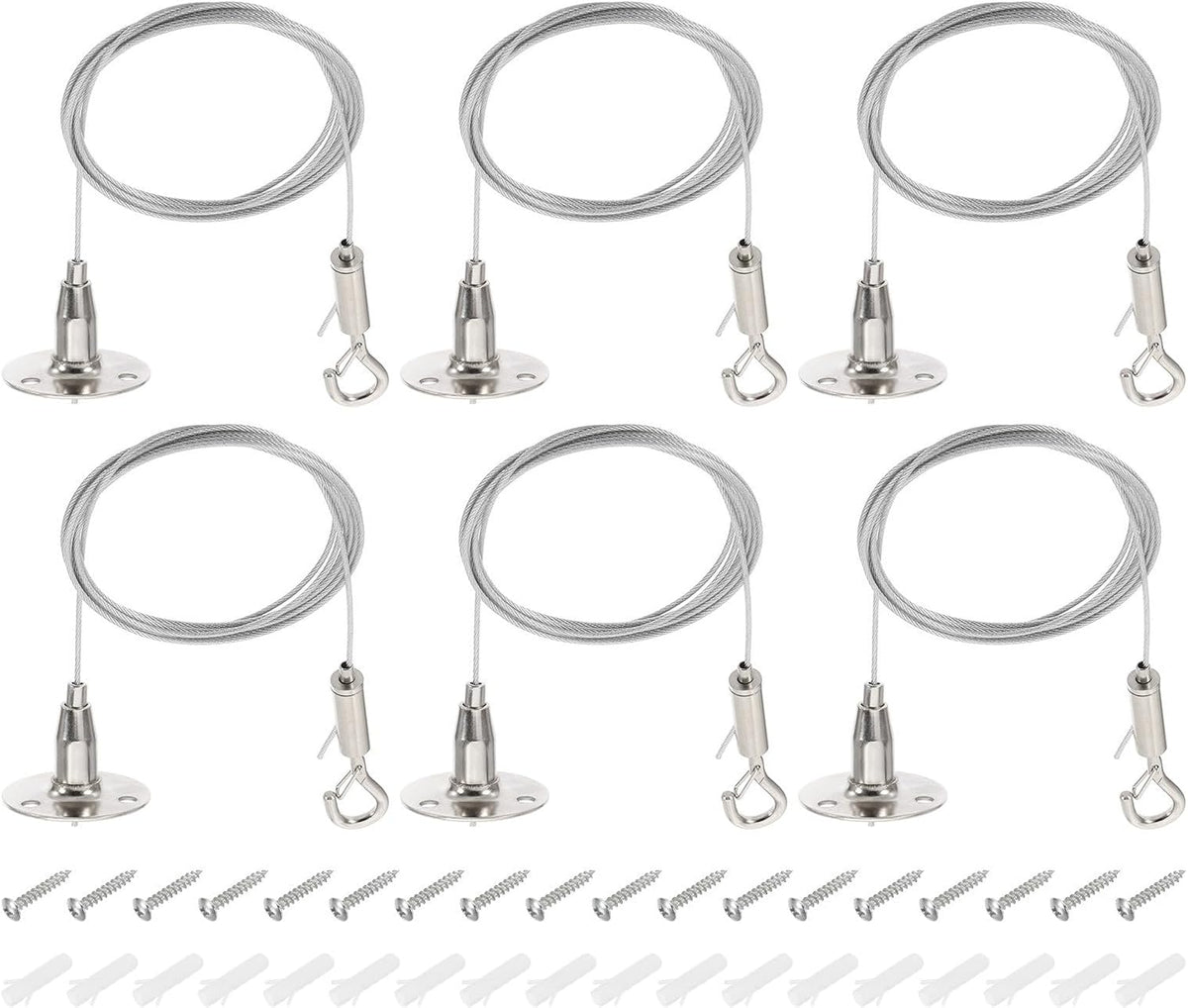 ya 26 10.21 baidi 6 Pcs 2m x 1.5mm Heavy Duty PVC Coated Picture Hanging Wire with Hanging Disc-2