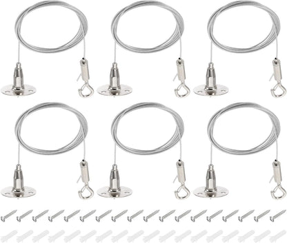 ya 26 10.21 baidi 6 Pcs 2m x 1.5mm Heavy Duty PVC Coated Picture Hanging Wire with Hanging Disc-2
