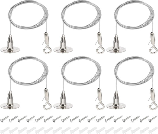 ya 26 10.21 baidi 6 Pcs 2m x 1.5mm Heavy Duty PVC Coated Picture Hanging Wire with Hanging Disc-2