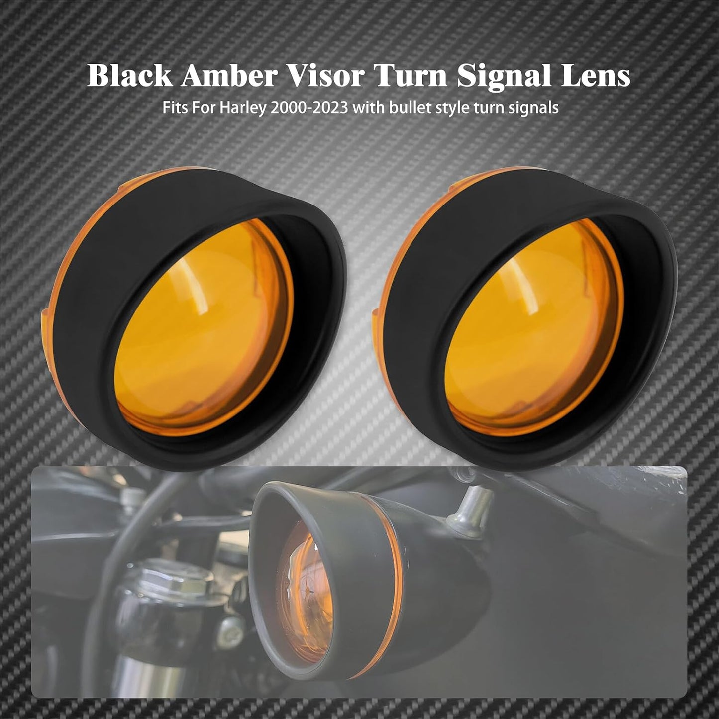 ya 5 8.24 baidi Visor Ring Turn Signal Amber Lens Cover Fit for Harley Dyna Softail Sportster XL
