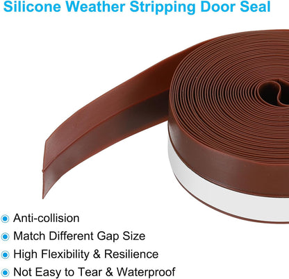 ya 26 10.21 baidi 16.4Ft Weather Stripping Door Seal, 1W Silicone Sealing Tape, Brown