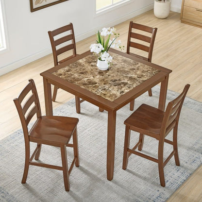 ya 28 10.13 baidi 5 Piece Dining/Bar Table Set - Retro-Style Breakfast Table for Dining Room