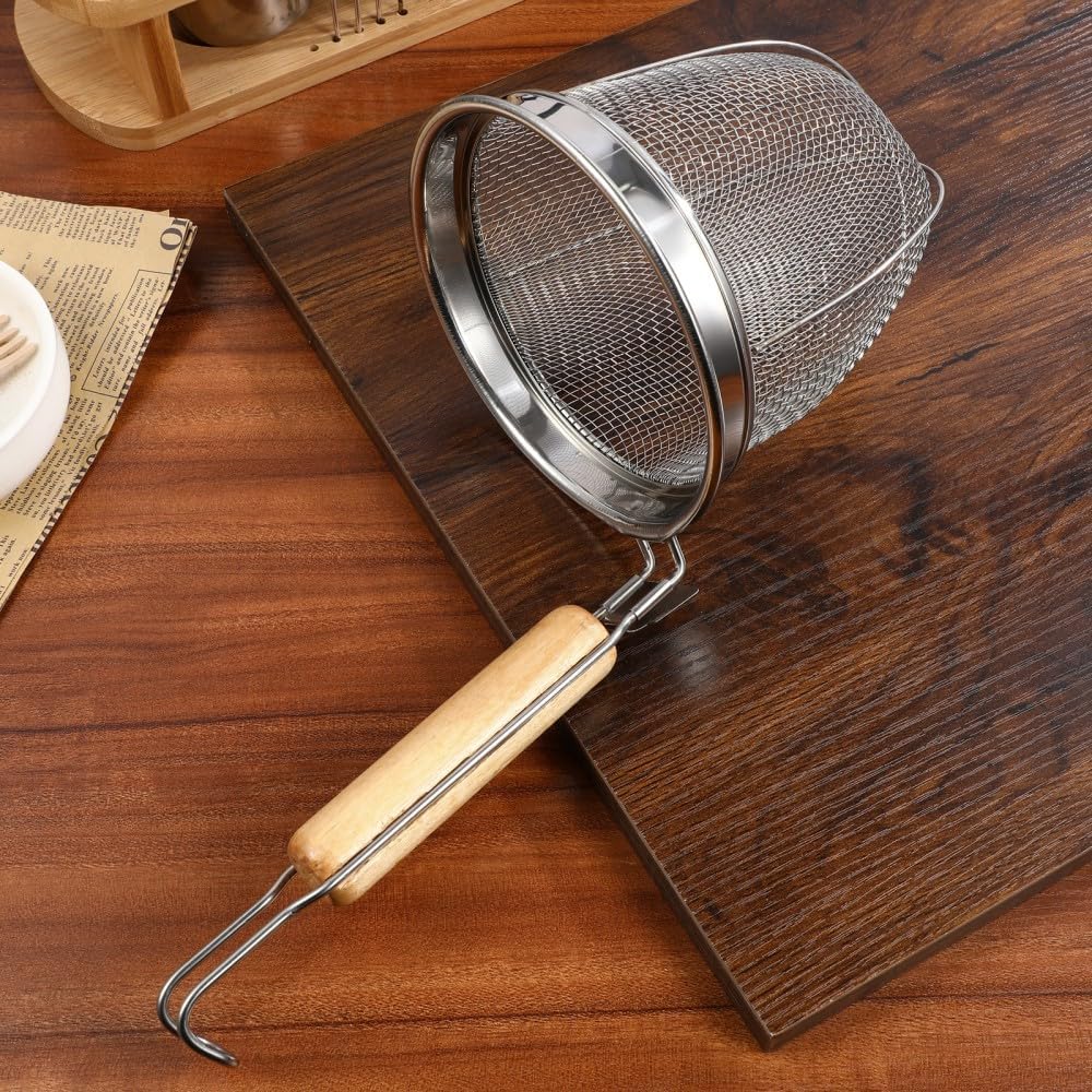 ya 14 9.20 baidi 2 Pcs Stainless Steel Colander Kitchen Noodle Spoon Pasta Strainer-1
