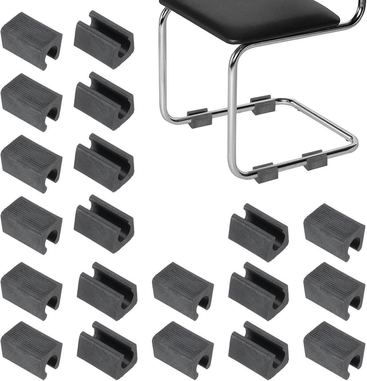 ya 26 10.21 baidi 20pcs U Chair Leg Caps, 12mm U Shaped Chair Leg Floor Protector Tangle, Black