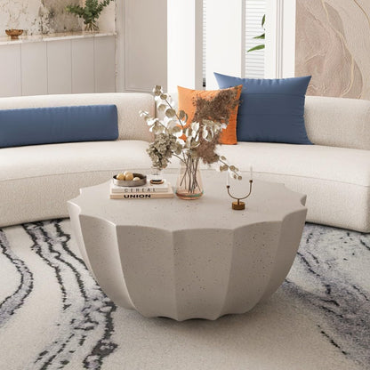 ya 28 10.13 baidi 35.43 Modern Coffee Table - Waterproof MgO Cement for Indoor/White