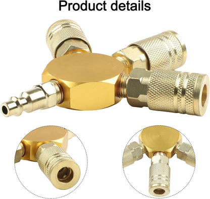 ya 14 9.20 baidi 3-WAY Quick Coupler 1/4 NPT Connector Air Hose Pneumatic Tools America Style-1