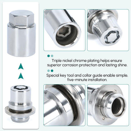 ya 10 9.16 baidi Alloy Wheel Lock Lug Nut Set for Toyota and for Lexus 00276-00900 Anti-Theft-