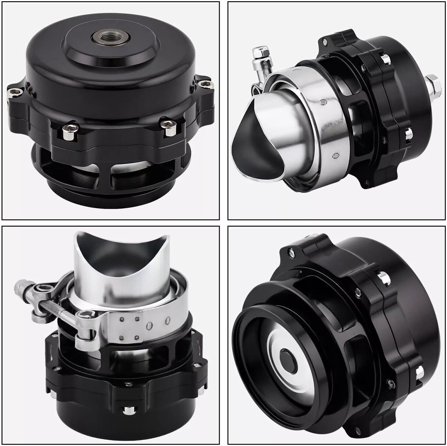 ya 4 8.24 baidi Black Universal 50MM V Band Blow Off Valve BOV Typer w/Weld On Aluminum Flange