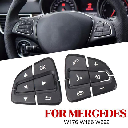 ya 6 8.14 1Pair for Mercedes W176 W166 W292 L& R Steering Wheel Switch Button Black Cover