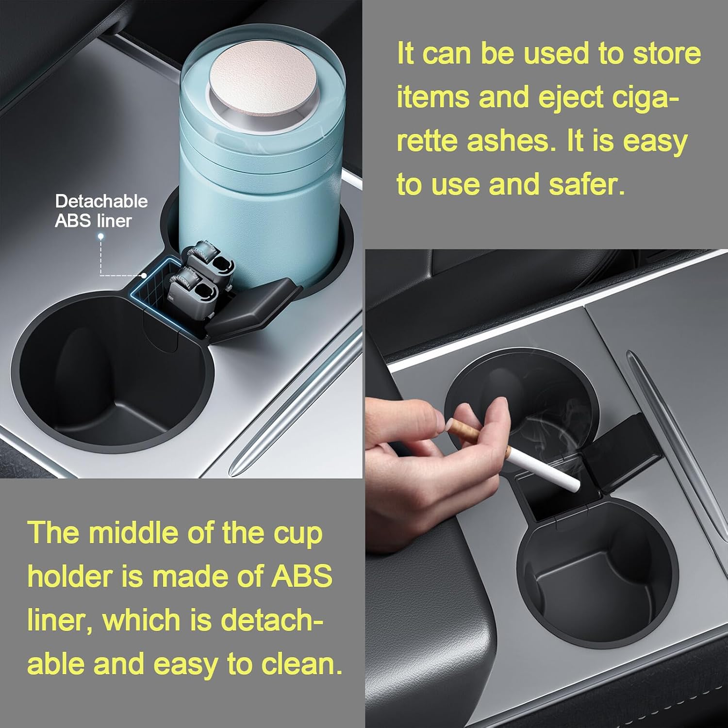 ya 6 8.24 baidi TPE Center Console Water Cup Holder Insert Storage Box Liner for Tesla Model 3/Y