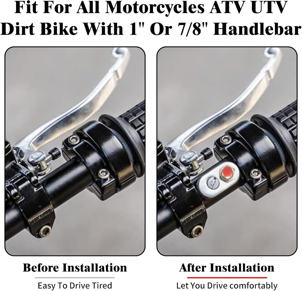 ya 4 8.14 Chrome Control Momentary 1 Button Switch for Universal 1-inch Handlebar Motorcycles