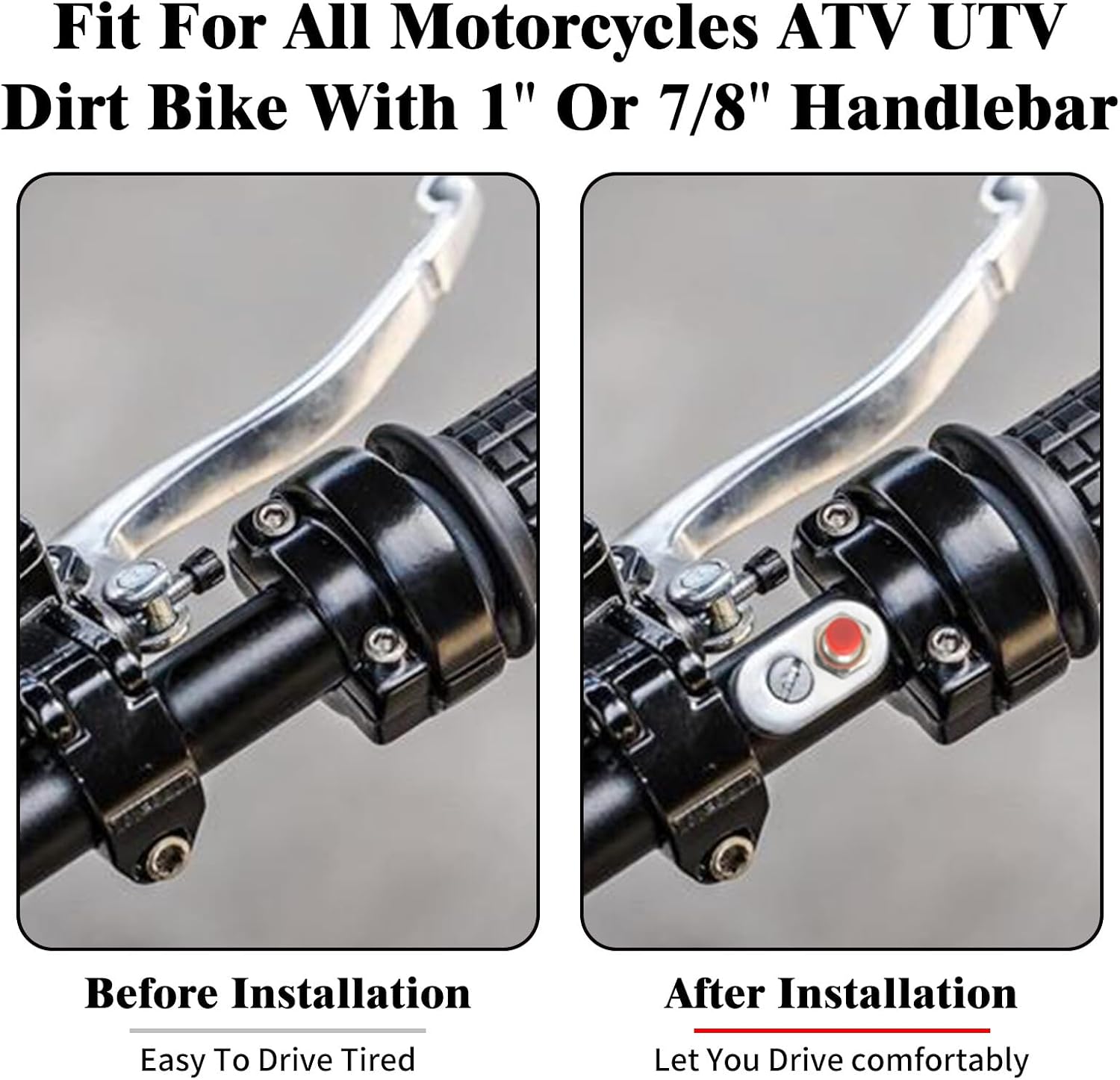 ya 4 8.24 baidi Chrome Control Momentary 1 Button Switch for Universal 1-inch Handlebar Motorcycles