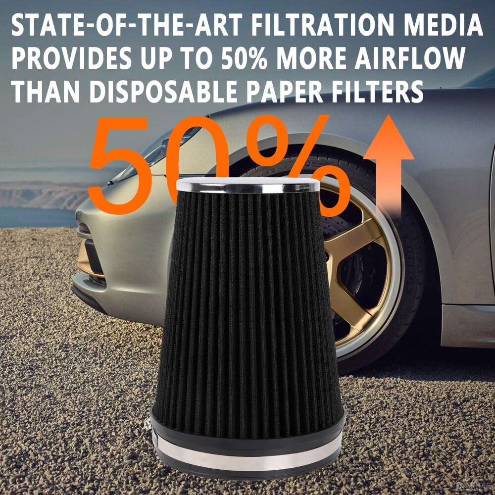 ya 13 9.15 baidi Black 6 152mm Inlet Truck Air Intake Cone Replacement Dry Air Filter 9 Tall