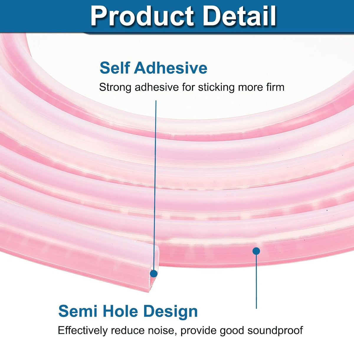ya 26 10.21 baidi 19.7 ft 0.39Wx0.04Tx0.39H D Shape Silicone Weather Stripping Door Seal, Clear