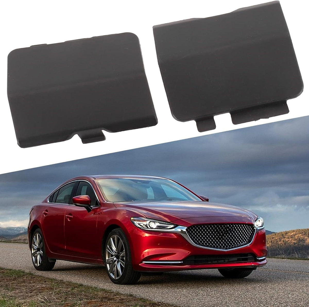 ya 9 10.24 1Pair Rear Bumper Towing Tow Hook Hole Eye Cover Cap for for Mazda 6 2013-2