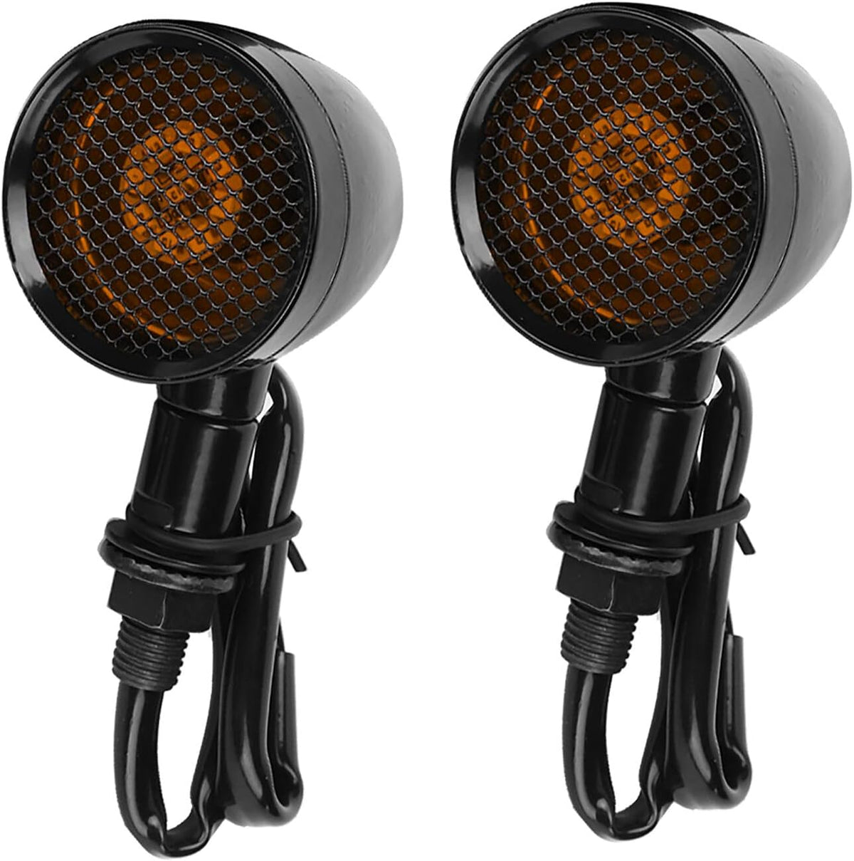 ya 11 9.14 zhengce Hot Motorcycle Retro Grid LED Turn Signal Brake Light Metal Shell Blinker