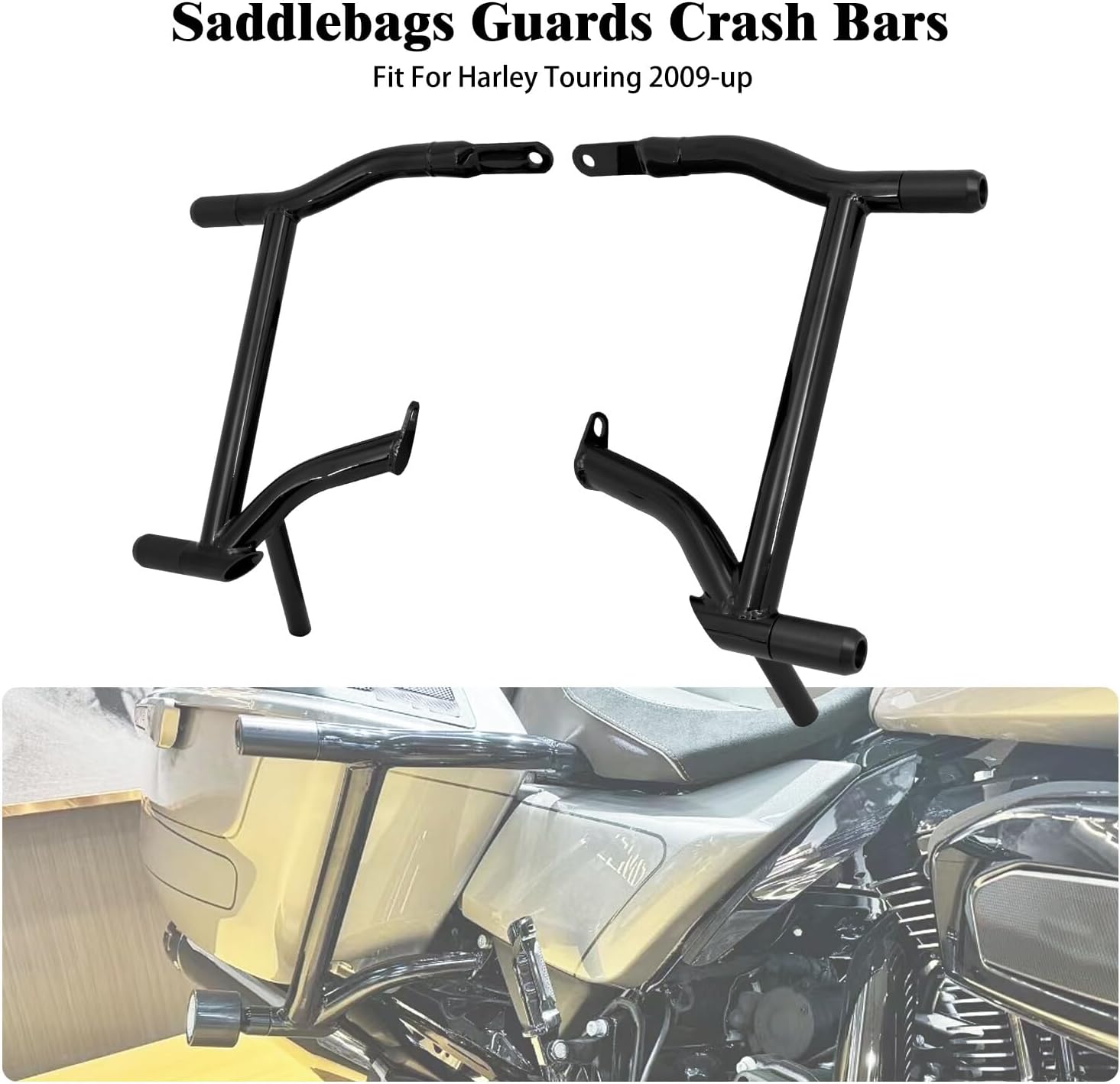 ya 5 8.24 baidi 1.25 Rear Saddlebag Guard Crash Bar for Harley Touring Road Electra Glide 09-25