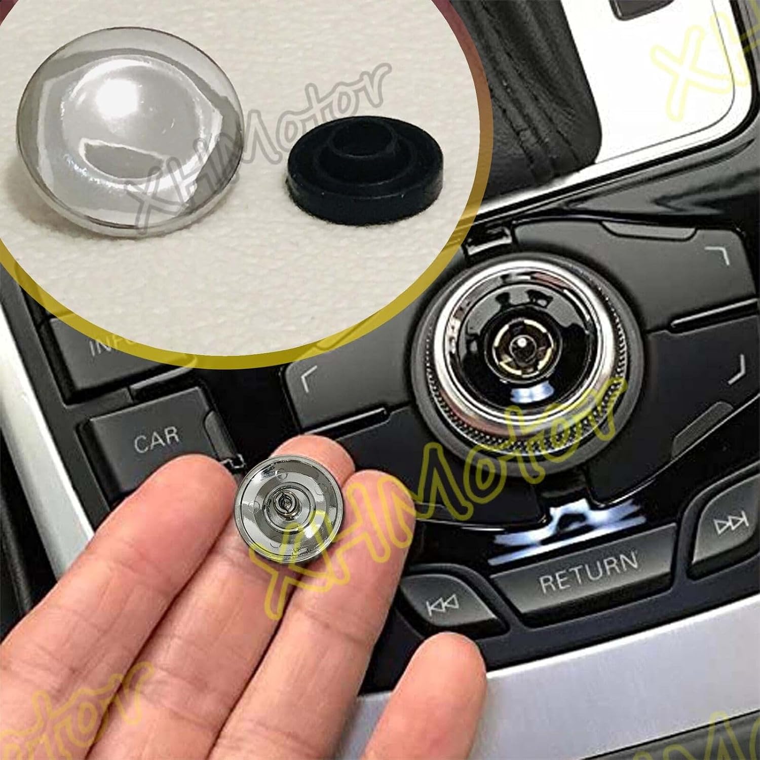 ya 8 8.24 baidi Silver Joystick Center Console Knob Button Repair Decor Cover Replacement Kit