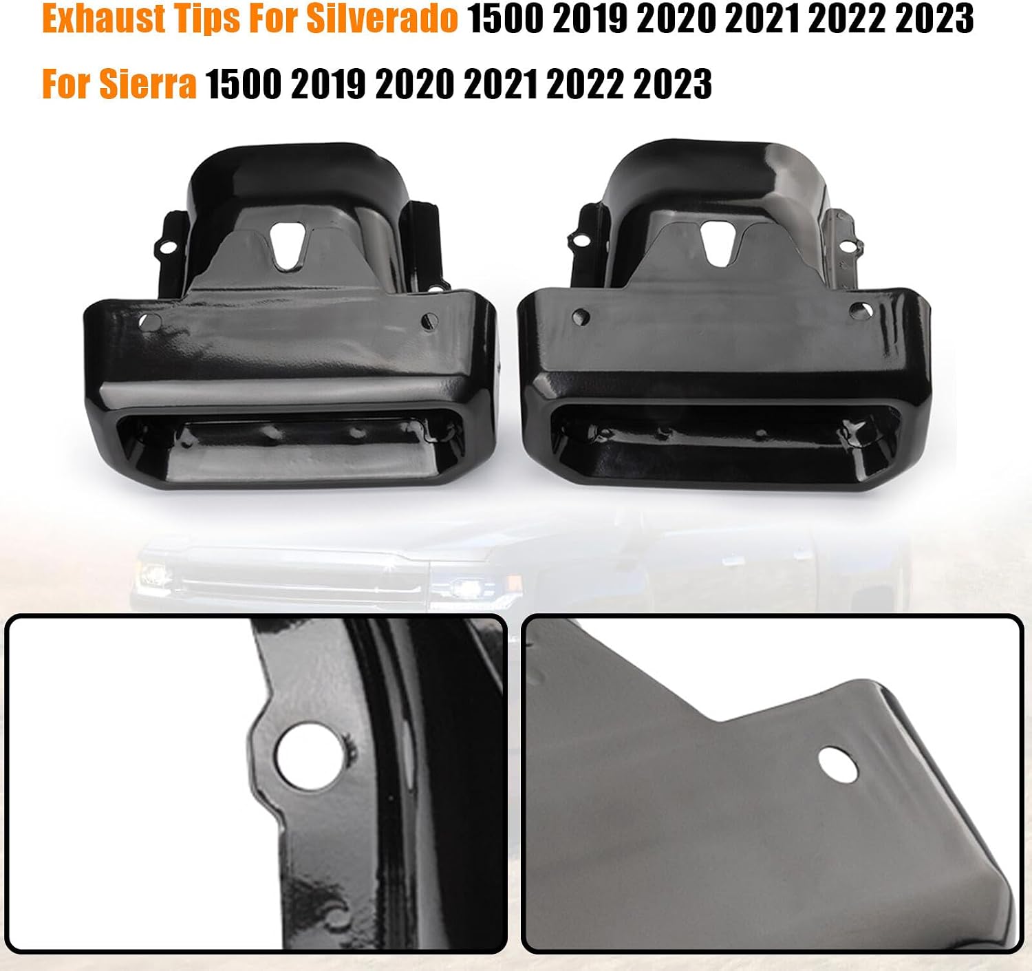 ya 6 8.24 baidi Tips Bezels Frosted Black Fit for for GMC Sierra 1500 2019-2024 84434642