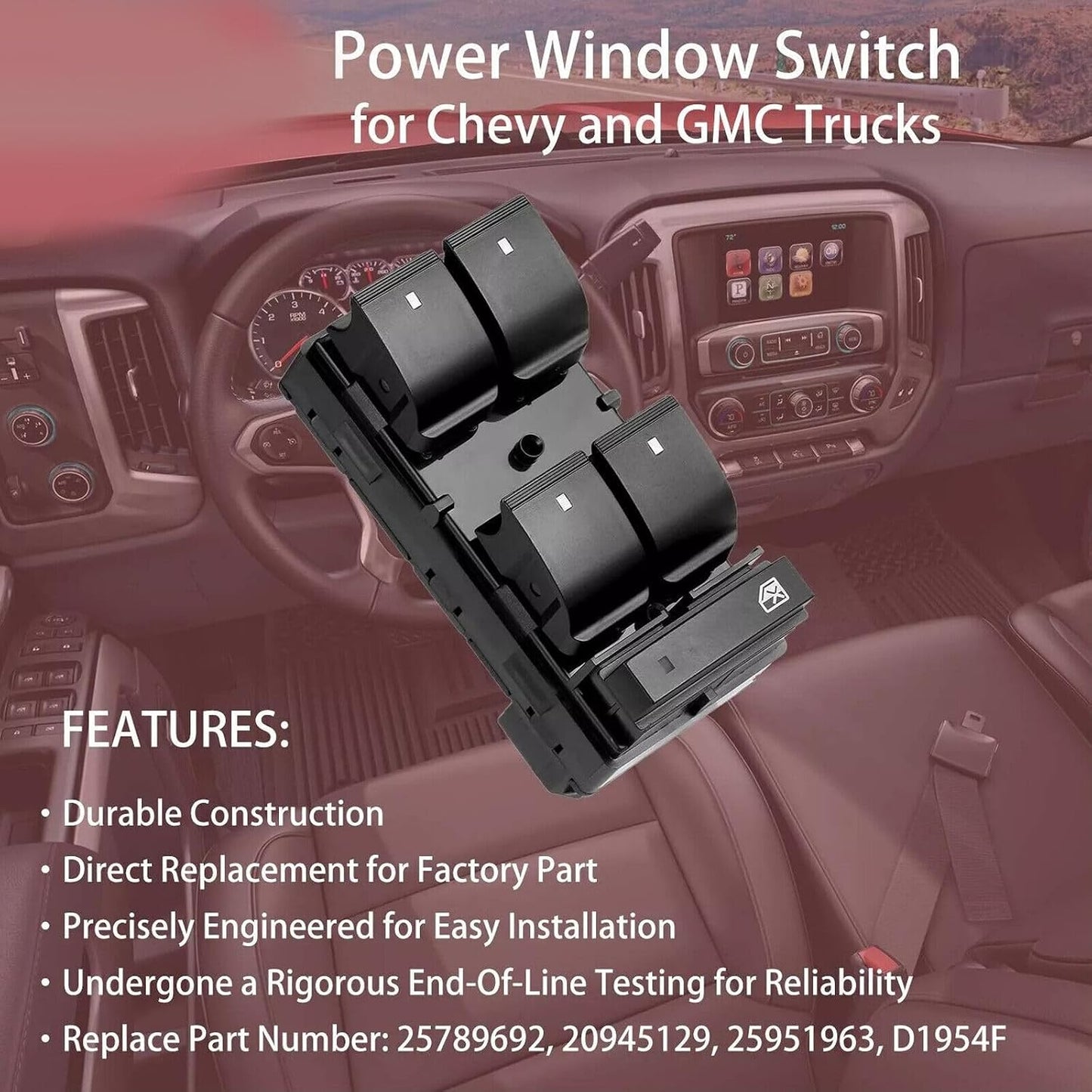 ya 6 8.24 baidi for 07-13 for Chevy Silverado for GMC Driver Side 3X Passenger Power Window Switch SetIk