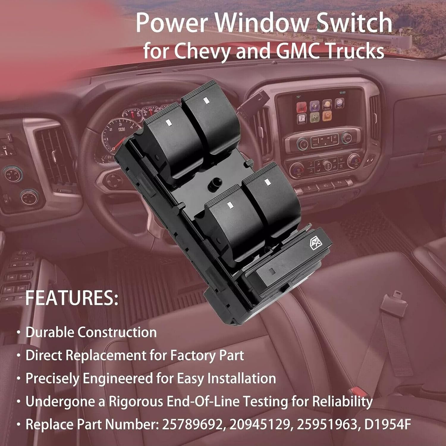 ya 6 8.24 baidi for 07-13 for Chevy Silverado for GMC Driver Side 3X Passenger Power Window Switch SetIk
