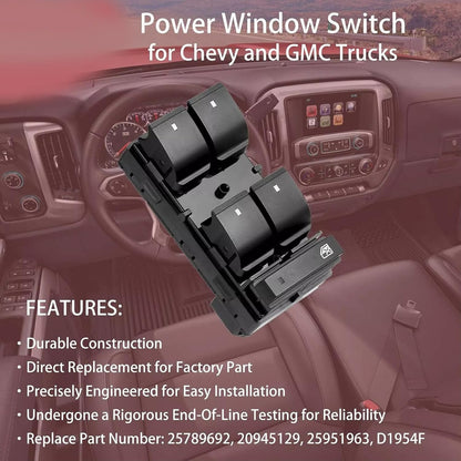 ya 6 8.24 baidi for 07-13 for Chevy Silverado for GMC Driver Side 3X Passenger Power Window Switch SetIk