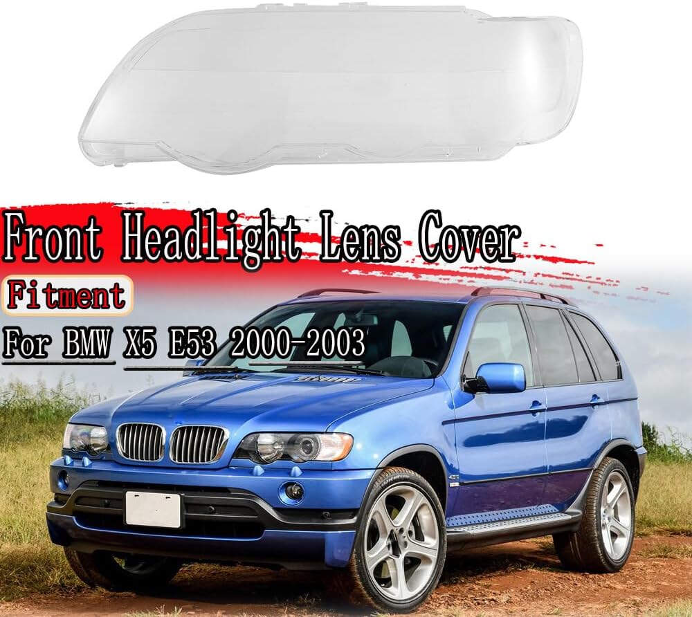 ya 4 8.10 Front Left Side Headlamp Clear Headlight Lens Cover for BMW X5 E53 2000-03