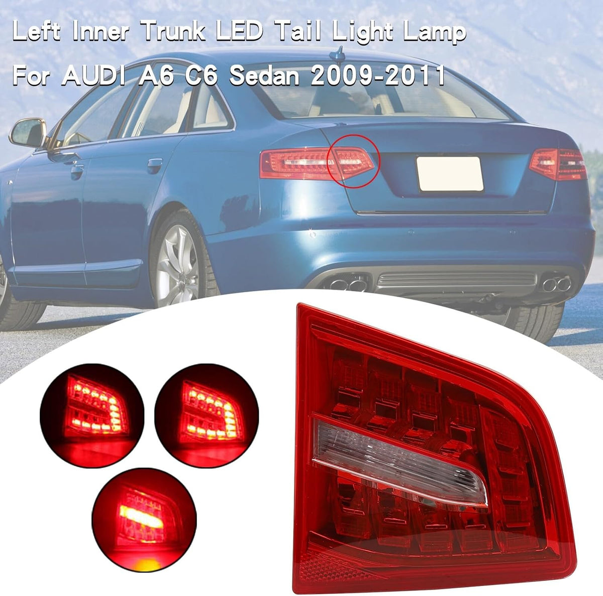 ya 10 9.16 zhengce Left Inner Trunk LED Tail Light Lamp for AUDI A6 C6 Sedan 2009-2011