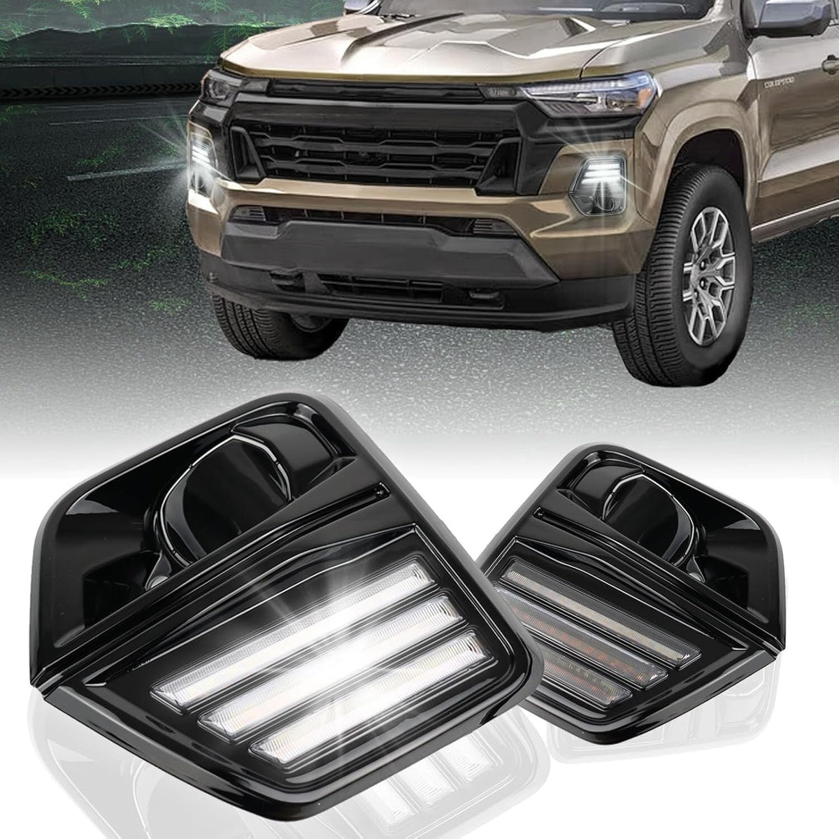 ya 9 10.24 LED Daytime Running Front Fog Turn Signal Light for Chevrolet Colorado 2023 2024